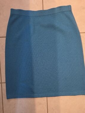 St. John Collection Blue Knit Pencil Skirt